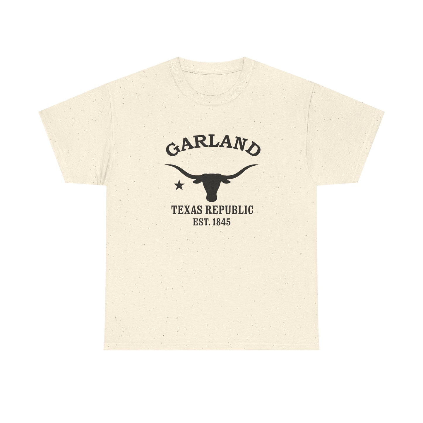 Garland Texas Vintage Retro Unisex Heavy Cotton Tee - Black Logo
