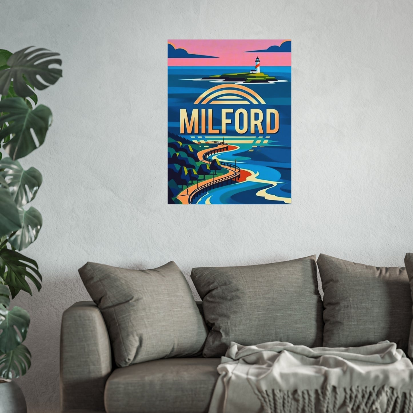 Milford Connecticut Vintage Retro Giclée Print Art Series Poster