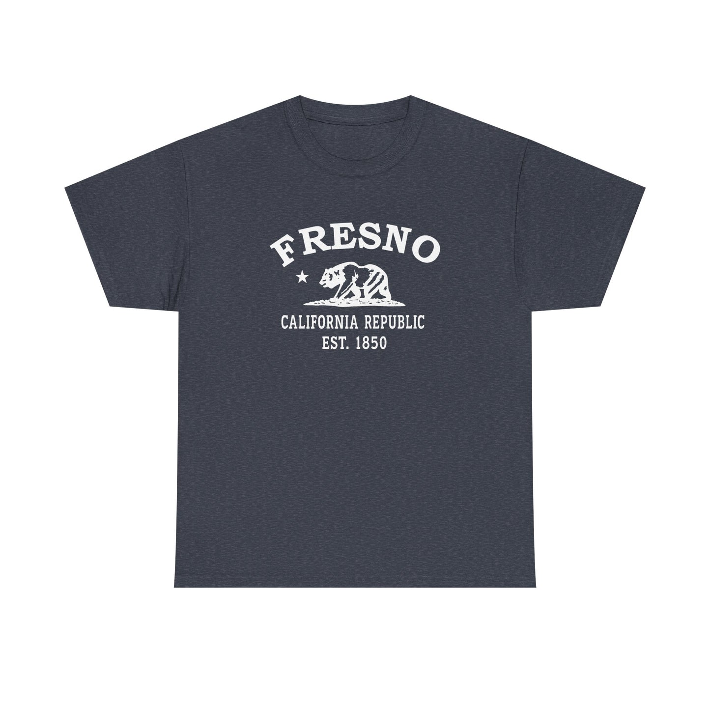 Fresno California Vintage Retro Unisex Heavy Cotton Tee - White Logo