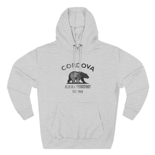 Cordova Alaska Vintage Retro Unisex Heavy Cotton Hoodie - Black Logo