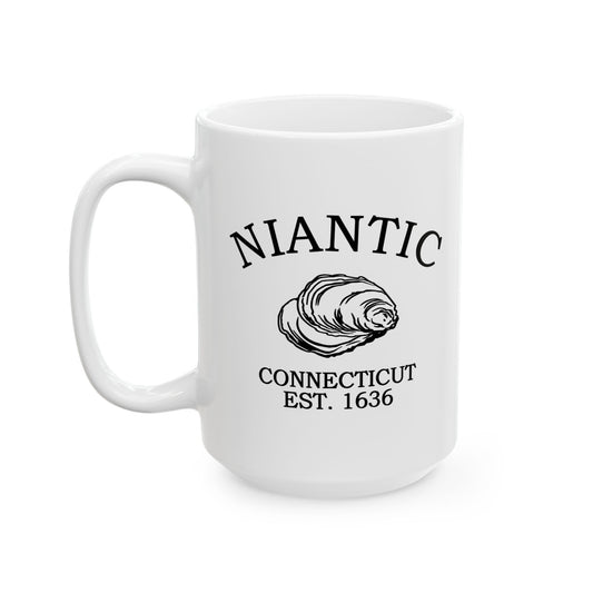 Niantic Connecticut Vintage Retro Ceramic Mug - Black Logo