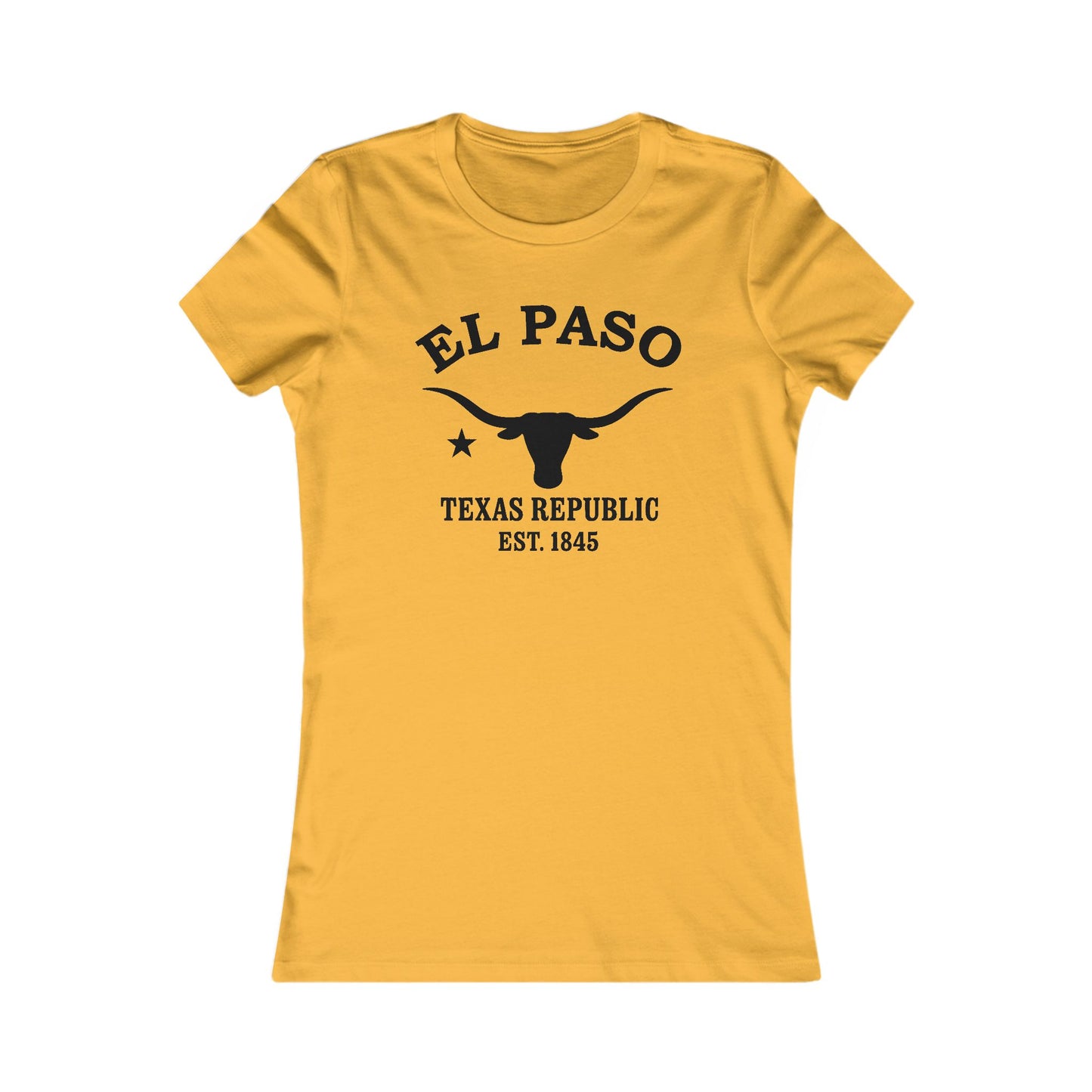 El Paso Texas Ringspun Cotten Fitted Vintage Retro Womens Tee - Black Logo