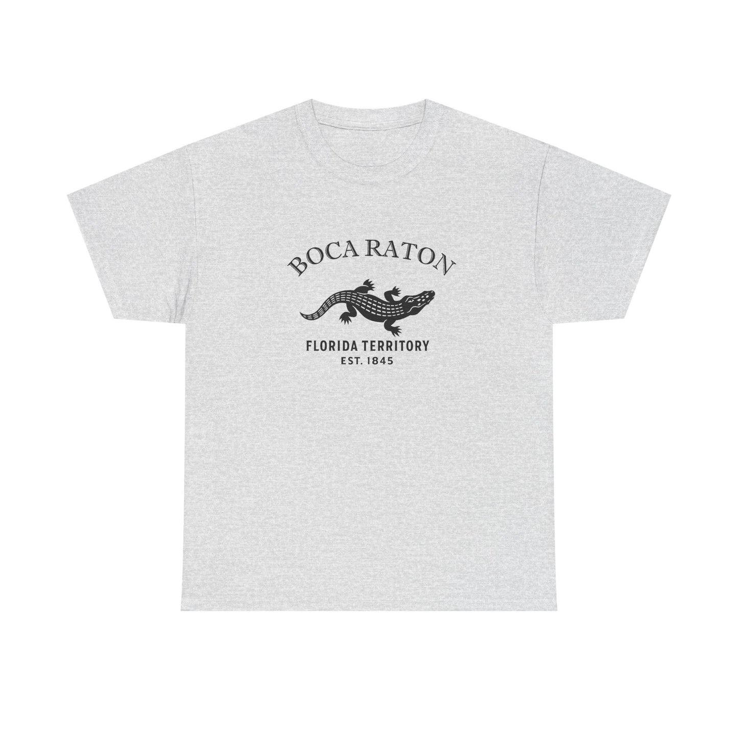 Boca Raton Florida Vintage Retro Unisex Heavy Cotton Tee - Black Logo