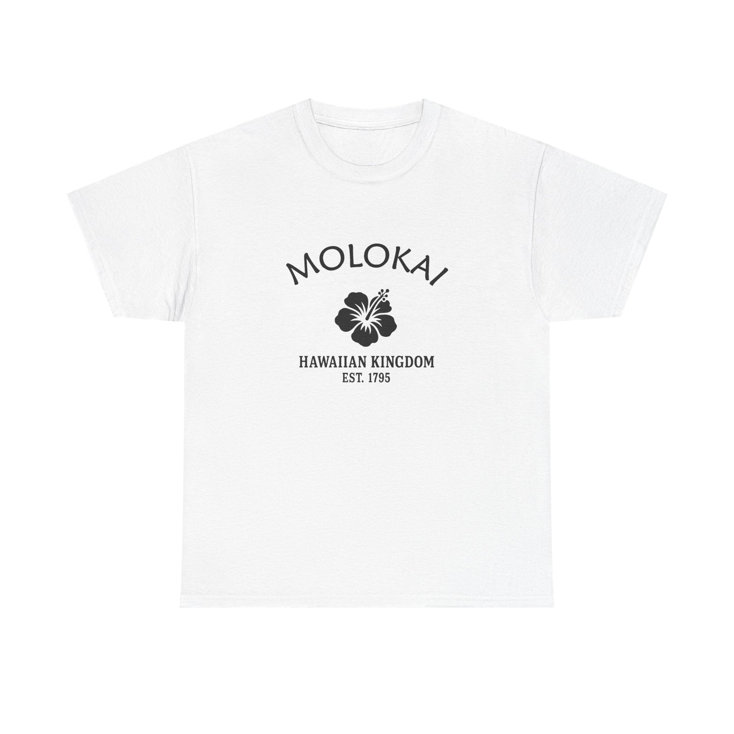 Molokai Hawaii Vintage Retro Unisex Heavy Cotton Tee - Black Logo