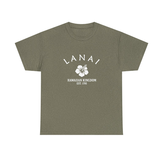 Lanai Hawaii Vintage Retro Unisex Heavy Cotton Tee - White Logo