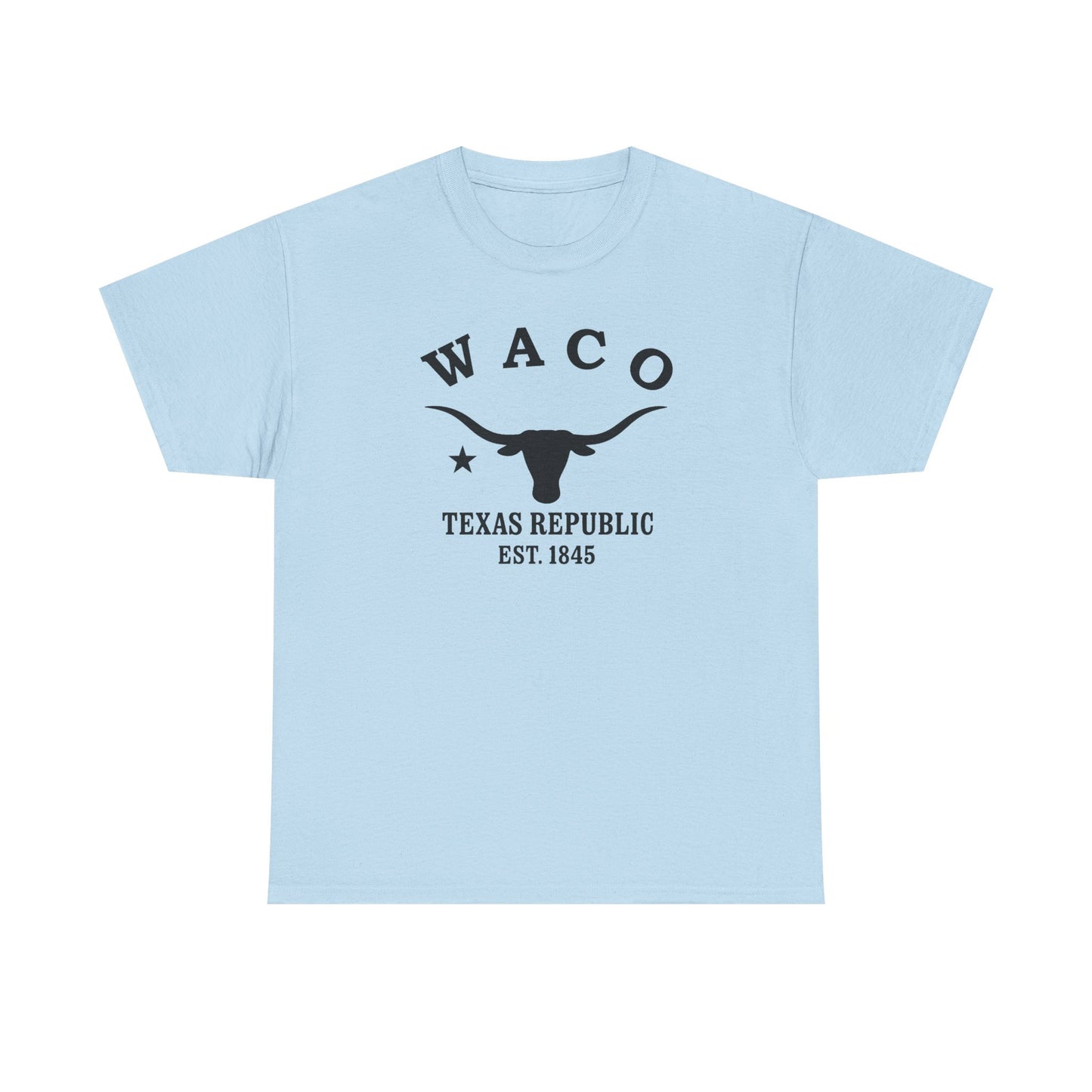 Waco Texas Vintage Retro Unisex Heavy Cotton Tee - Black Logo