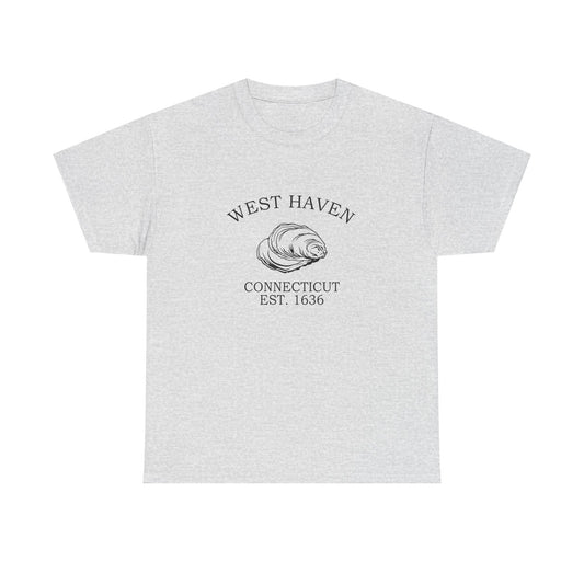 West Haven Connecticut Vintage Retro Unisex Heavy Cotton Tee - Black Logo