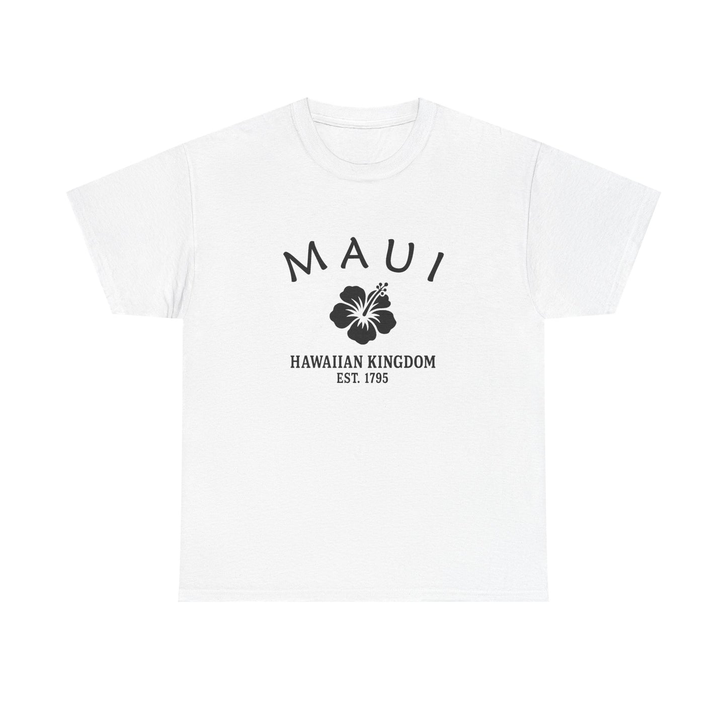 Maui Hawaii Vintage Retro Unisex Heavy Cotton Tee - Black Logo