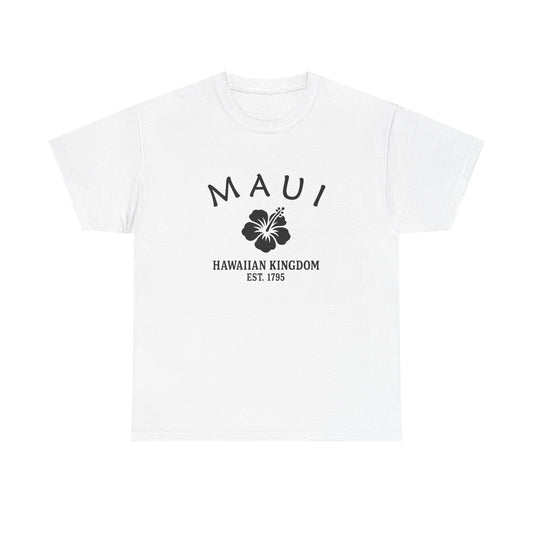 Maui Hawaii Vintage Retro Unisex Heavy Cotton Tee - Black Logo