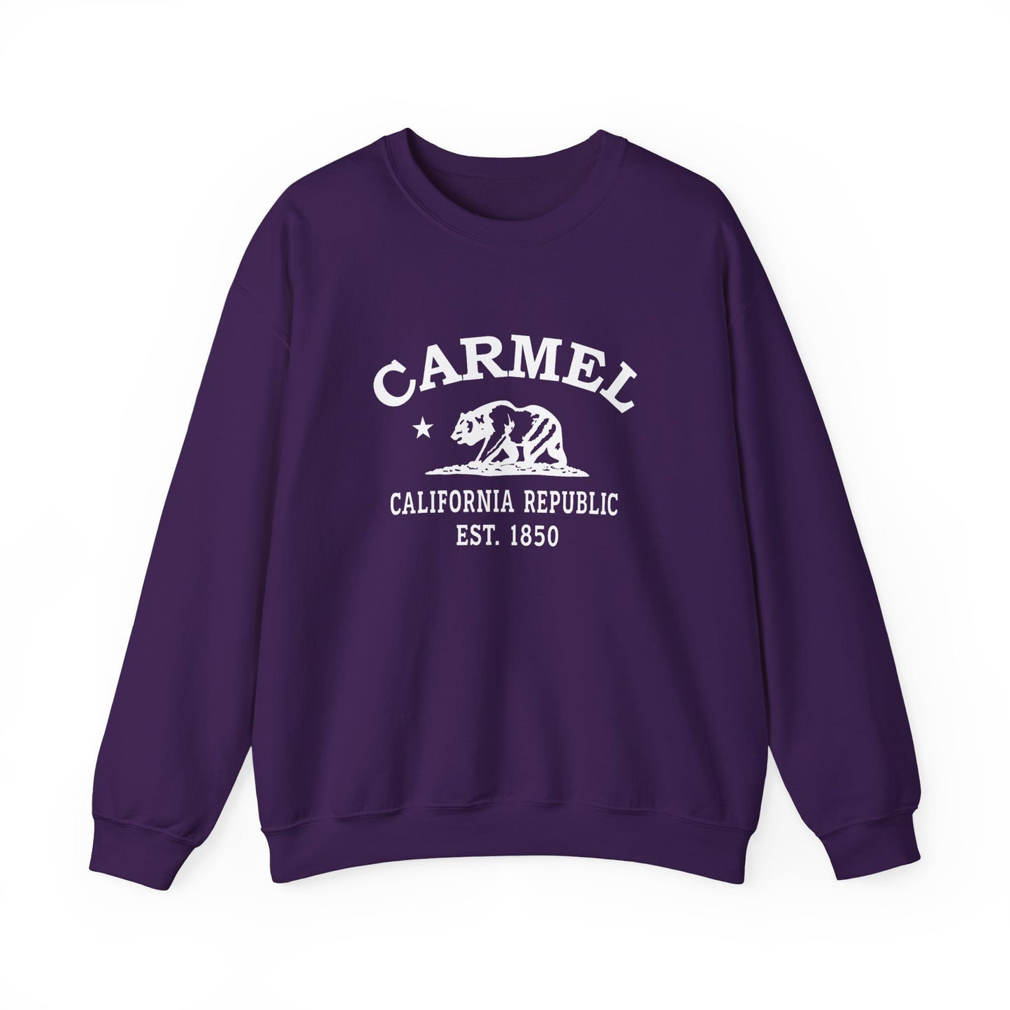 Carmel California Vintage Retro Unisex Heavy Crewneck Sweatshirt - White Logo