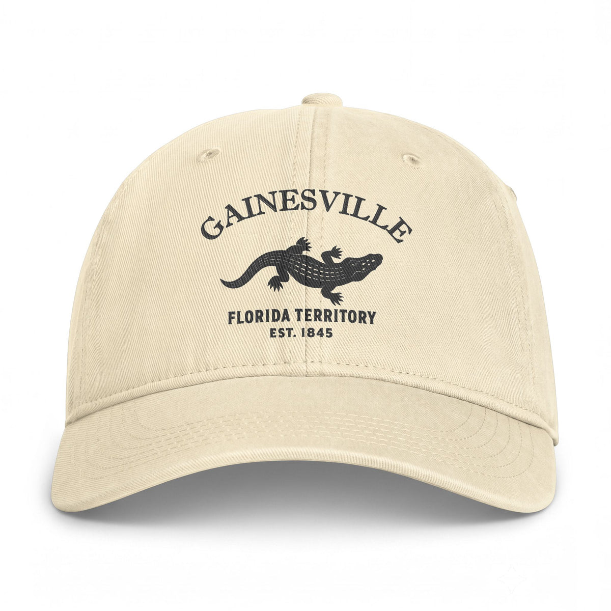Gainesville Florida Distressed Cotton Cap - Charcoal Print Logo