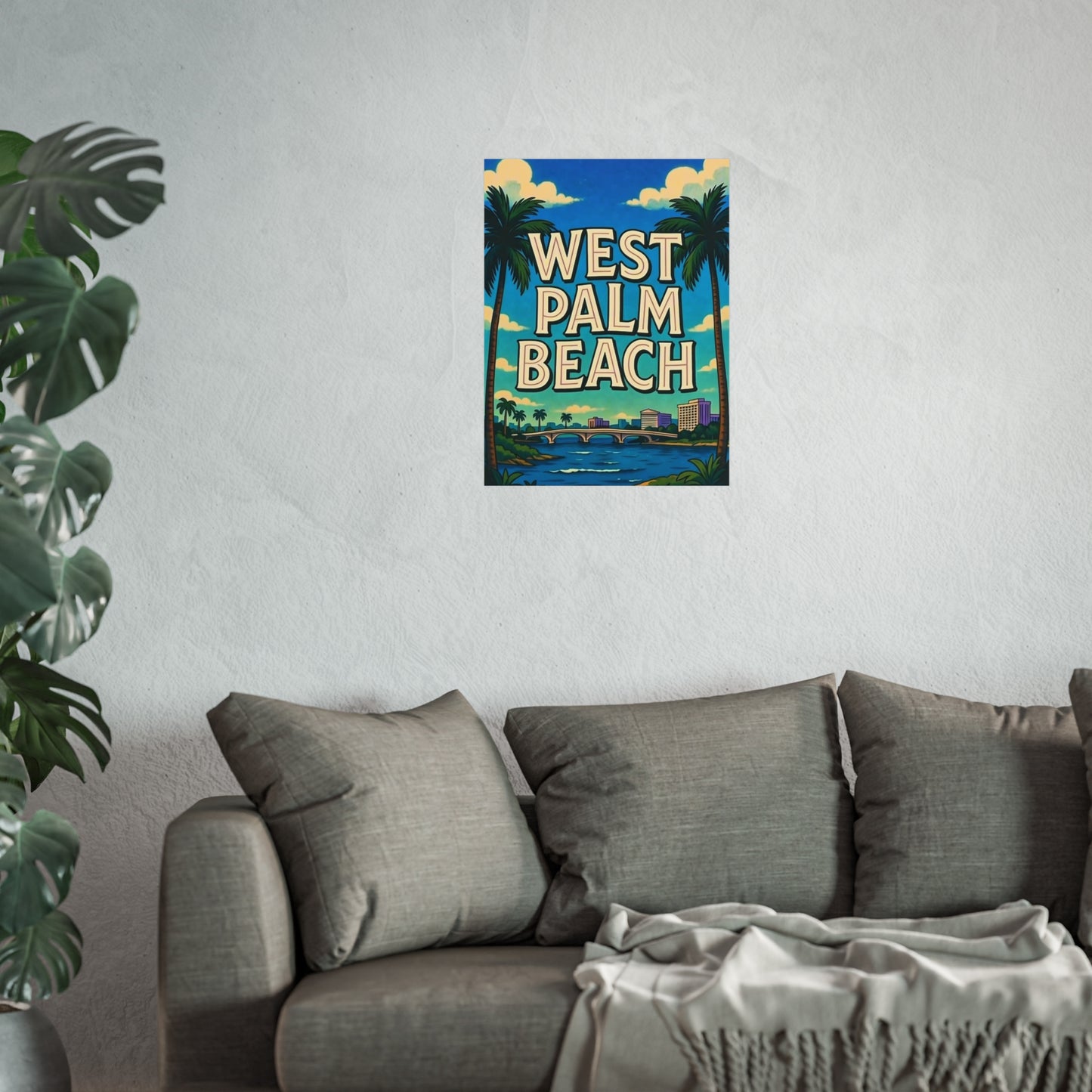 West Palm Beach Florida Vintage Retro Giclée Print Art Series Poster