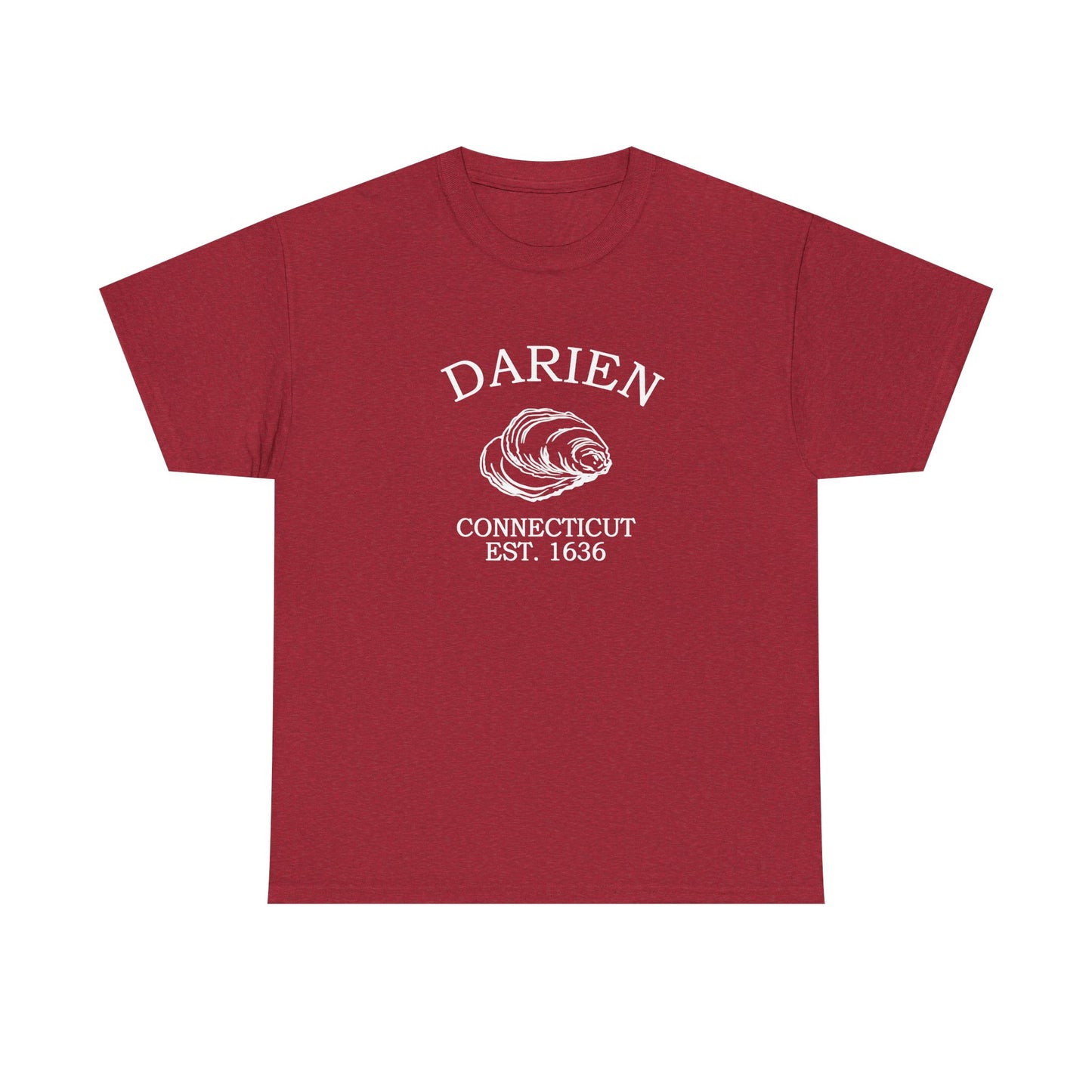 Darien Connecticut Vintage Retro Unisex Heavy Cotton Tee - White Logo