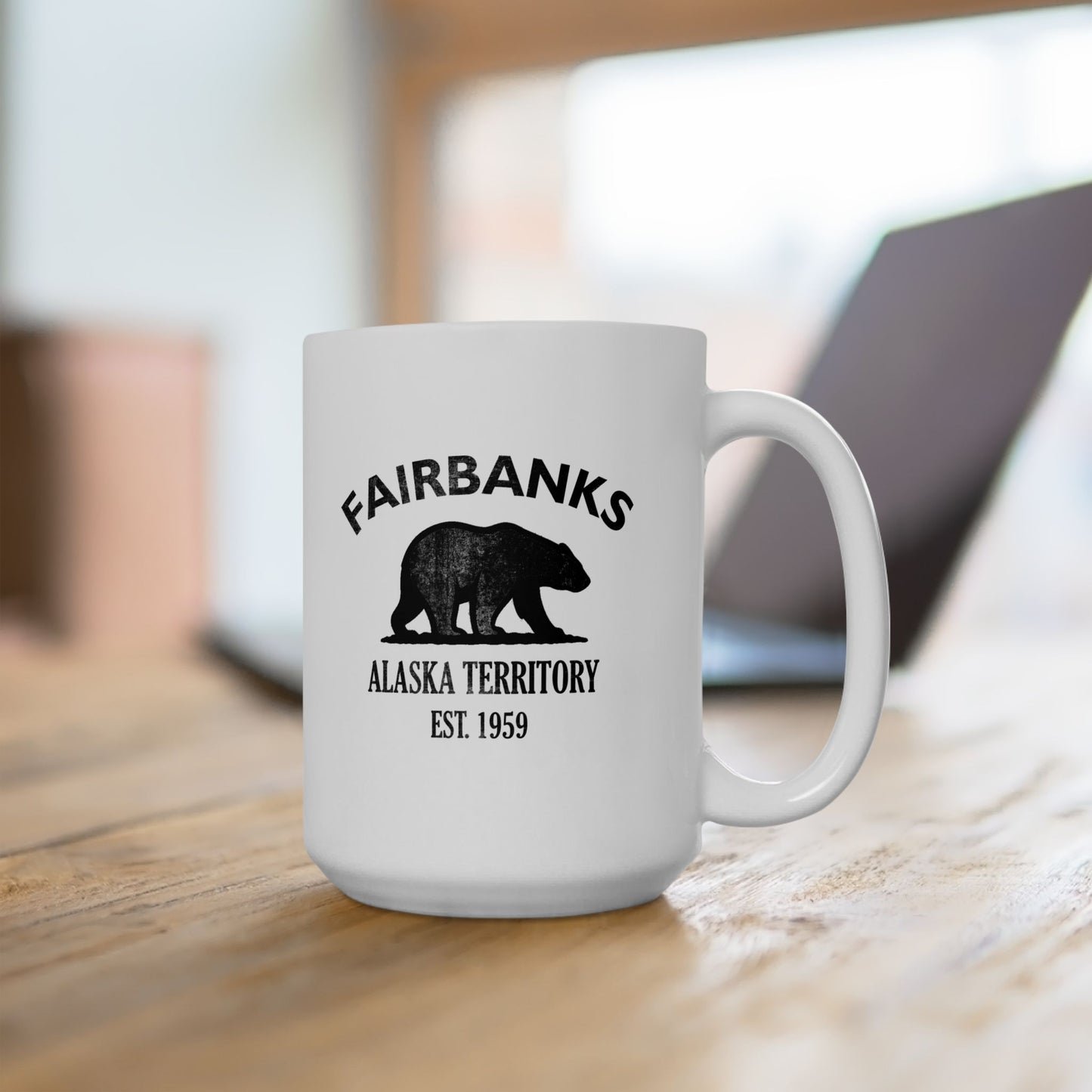 Fairbanks Alaska Vintage Retro Ceramic Mug - Black Logo