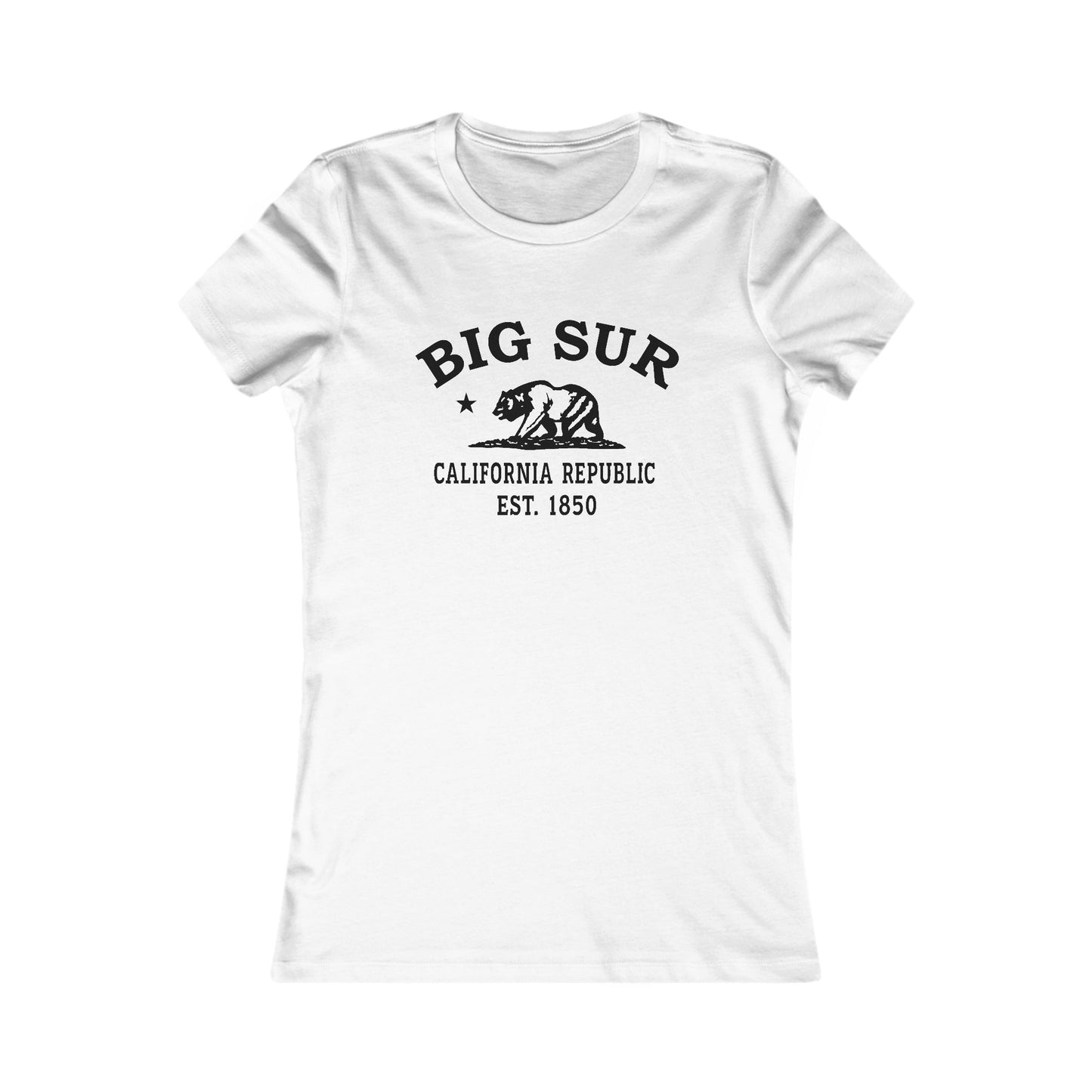 Big Sur California Vintage Retro Womens Fitted Ringspun Cotton Tee - Black Logo