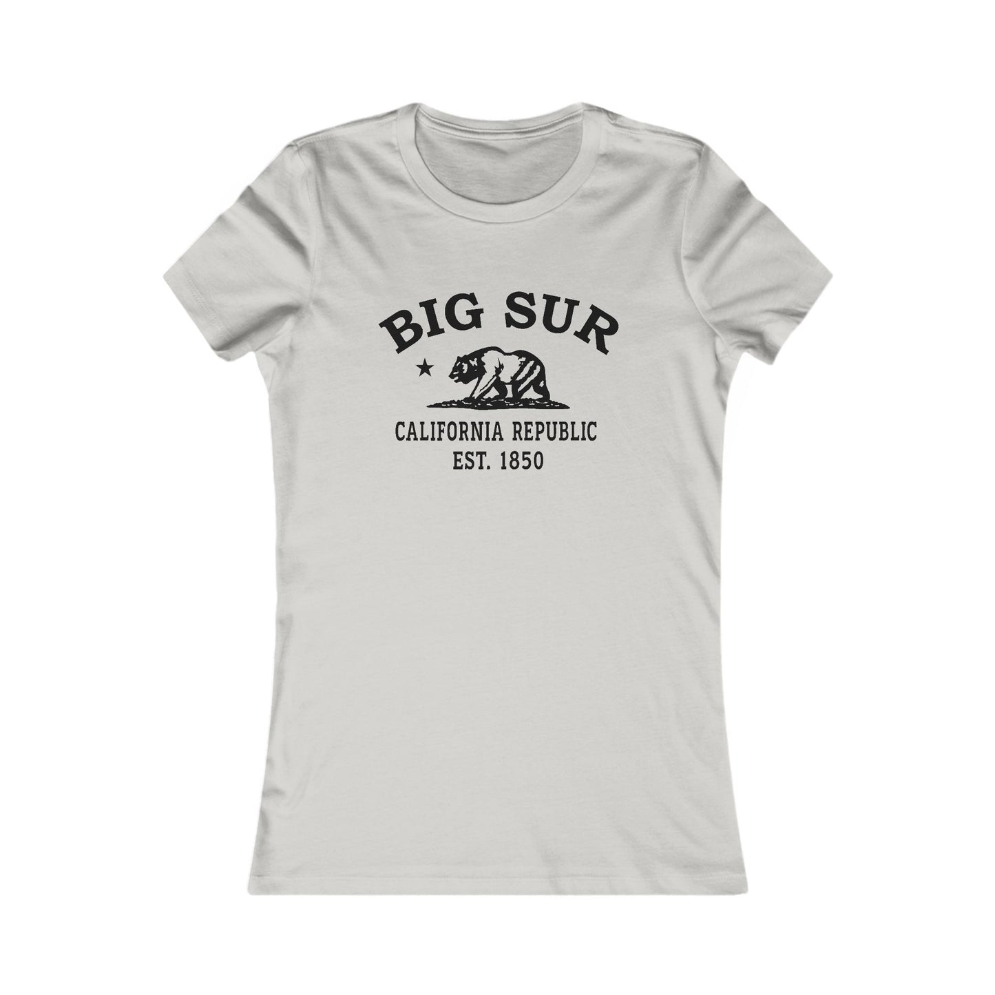 Big Sur California Vintage Retro Womens Fitted Ringspun Cotton Tee - Black Logo