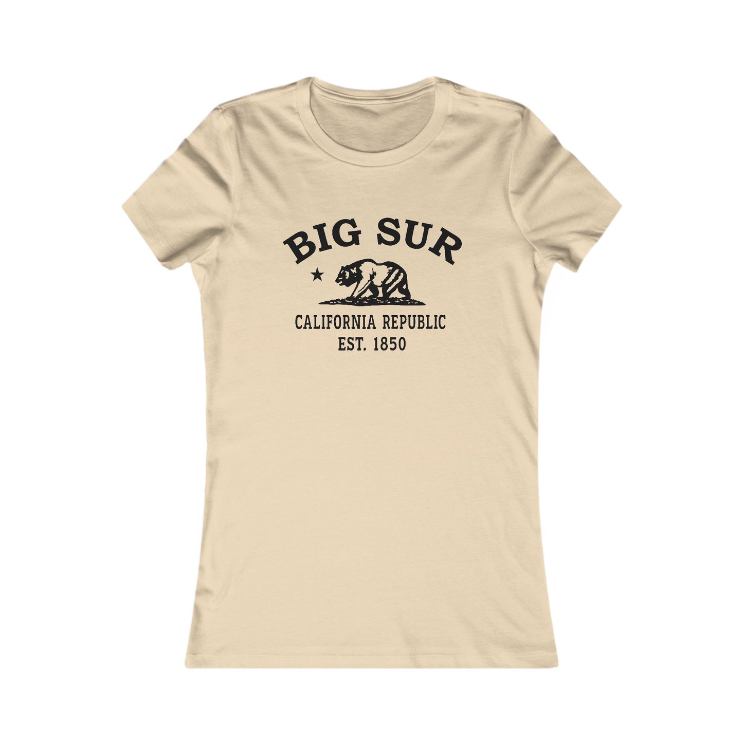 Big Sur California Vintage Retro Womens Fitted Ringspun Cotton Tee - Black Logo