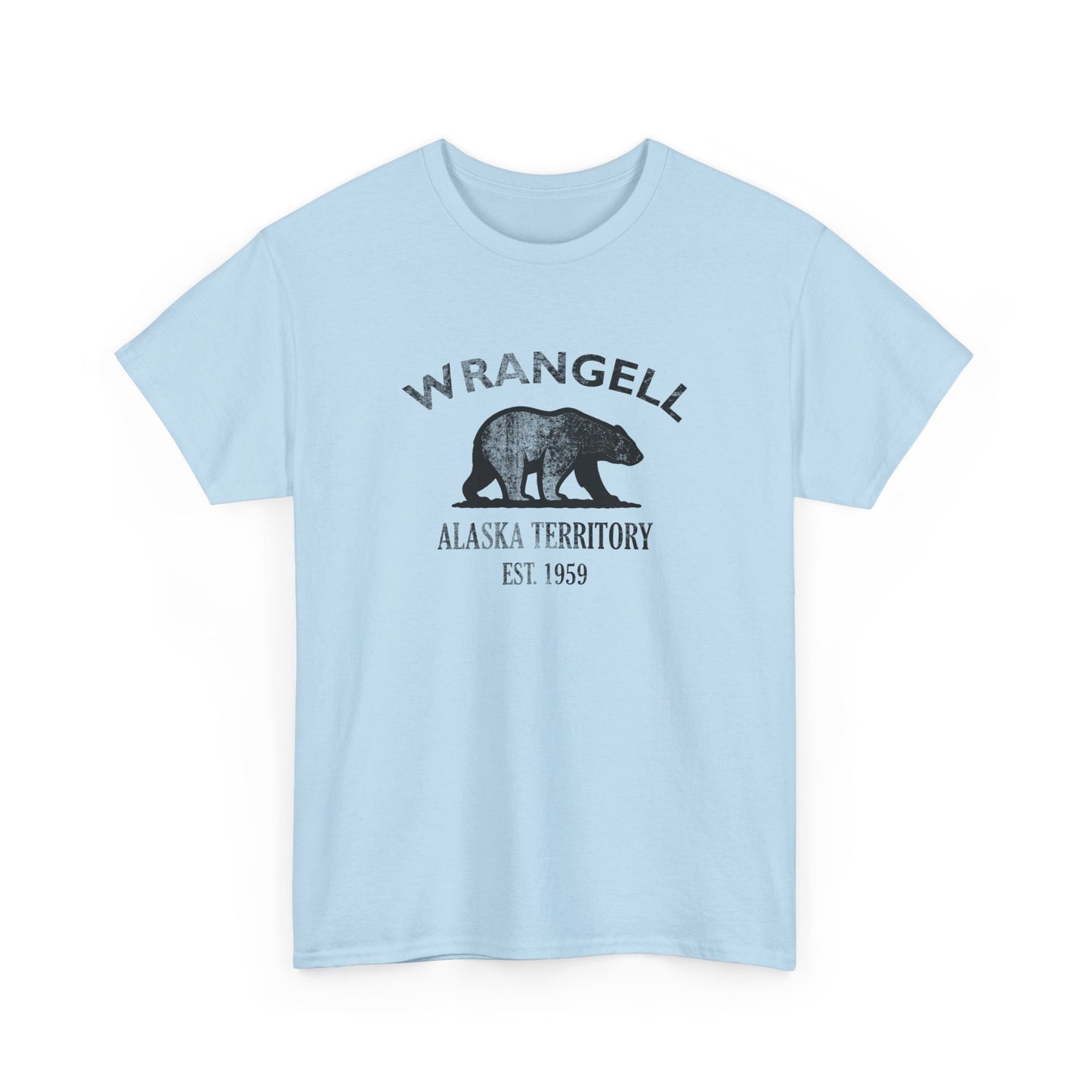 Wrangell Alaska Vintage Retro Unisex Heavy Cotton Tee - Black Logo