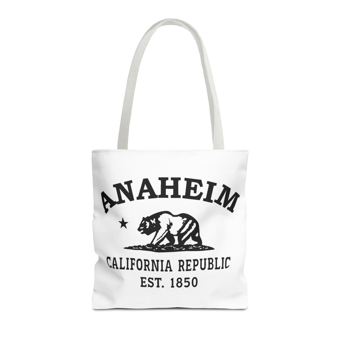 Anaheim California Vintage Retro Light Canvas Tote - Black Logo