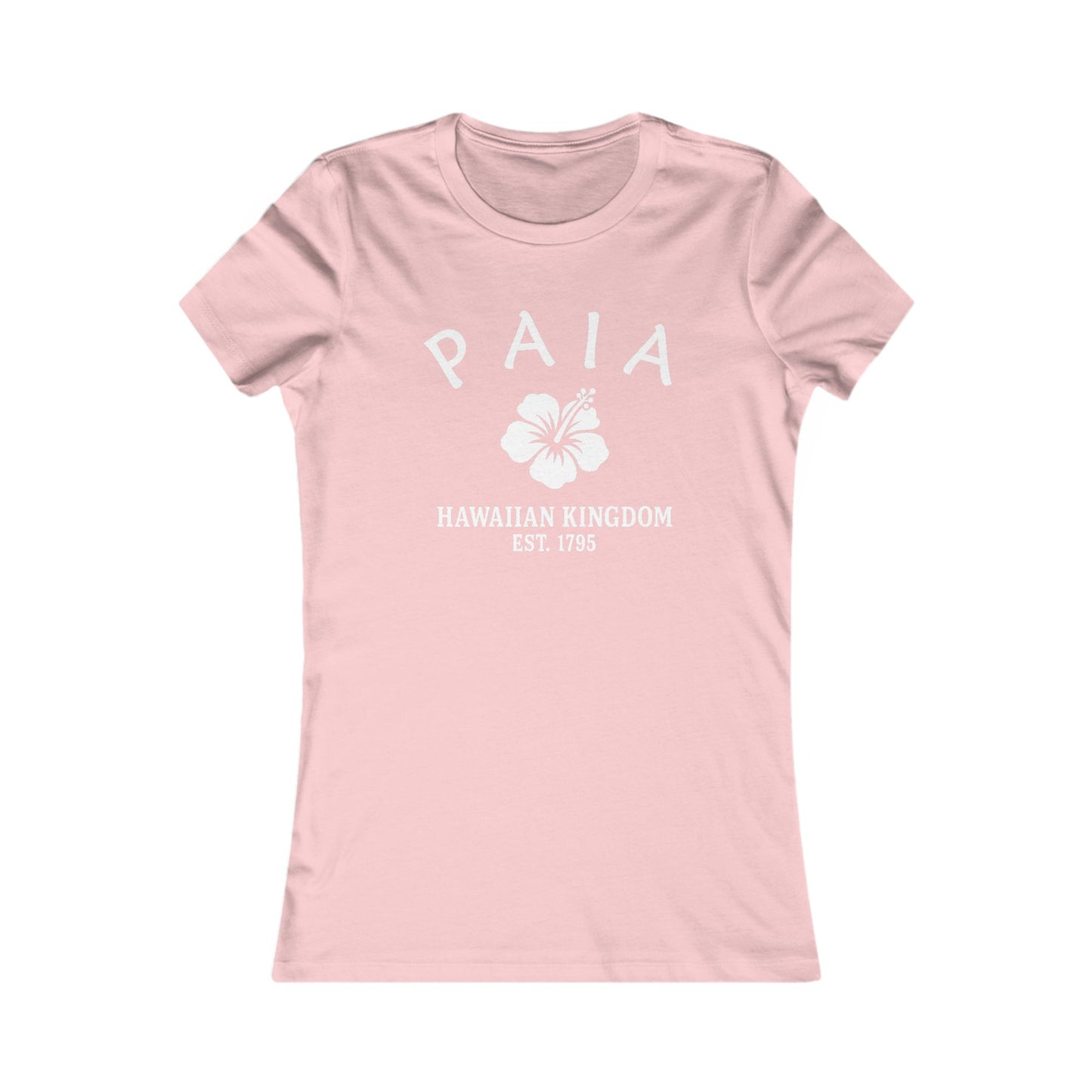 Paia Hawaii Vintage Retro Womens Fitted Ringspun Cotton Tee - White Logo