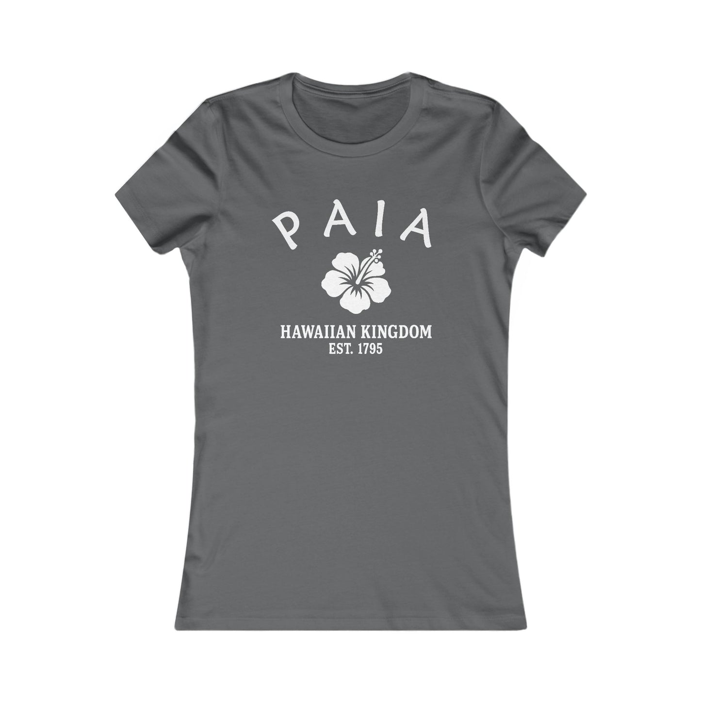 Paia Hawaii Vintage Retro Womens Fitted Ringspun Cotton Tee - White Logo