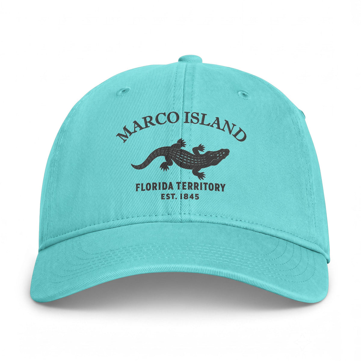 Marco Island Florida Distressed Cotton Cap - Charcoal Print Logo