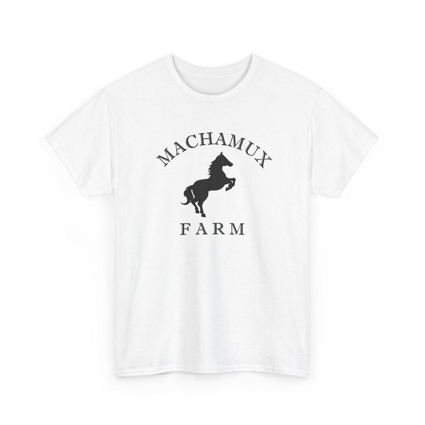 Machamux Farm Vintage Retro Unisex Heavy Cotton Tee - Black Logo