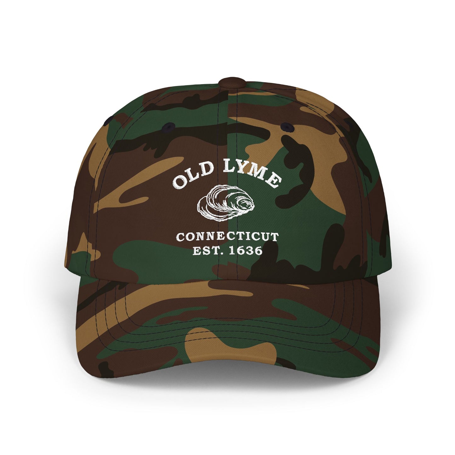 Old Lyme Connecticut Classic Cotton Cap - White Logo
