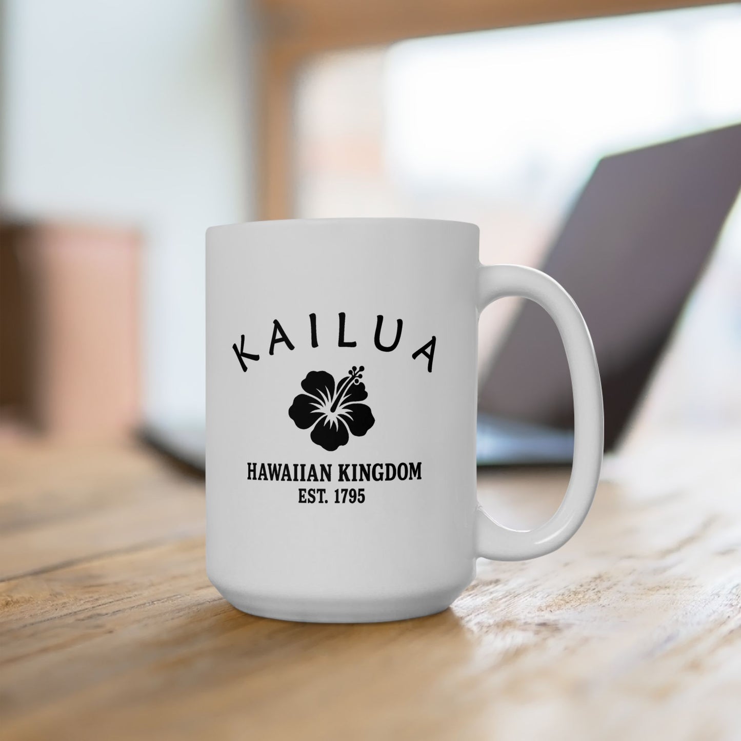 Kailua Hawaii Vintage Retro Ceramic Mug - Black Logo