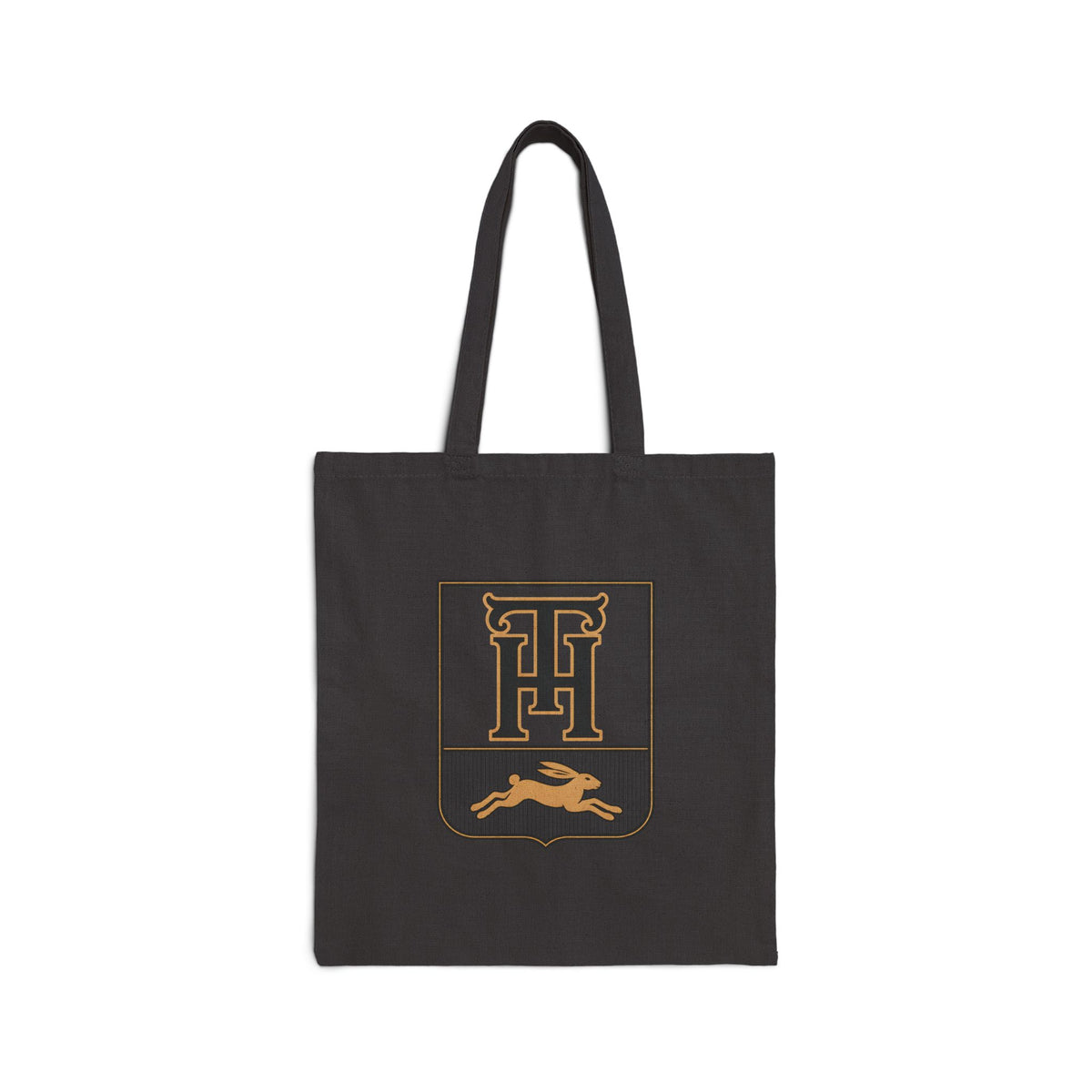 Black Team Haas Market Tote, TH Family Crest on Cotton Canvas