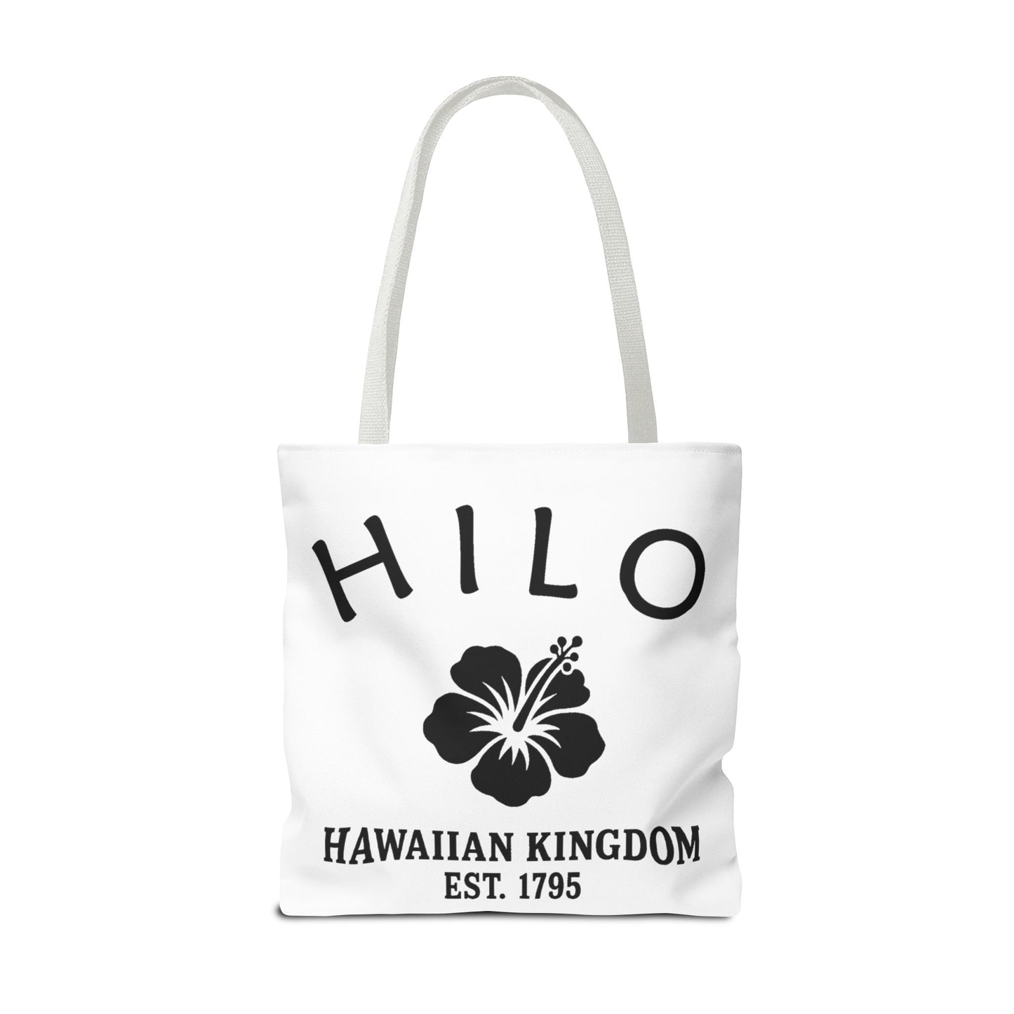 Hilo Hawaii Vintage Retro Light Canvas Tote - Black Logo