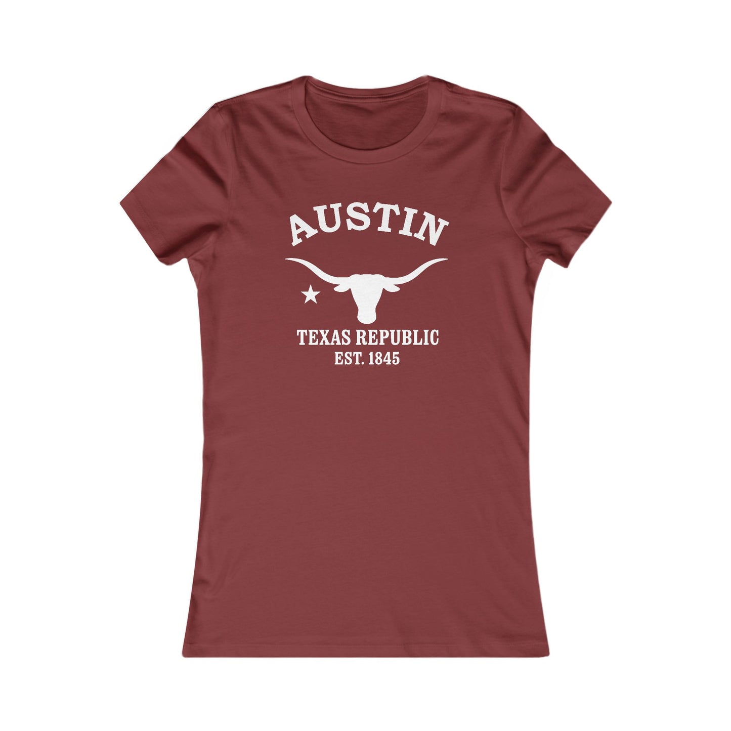 Austin Texas Vintage Retro Womens Fitted Ringspun Cotton Tee - White Logo