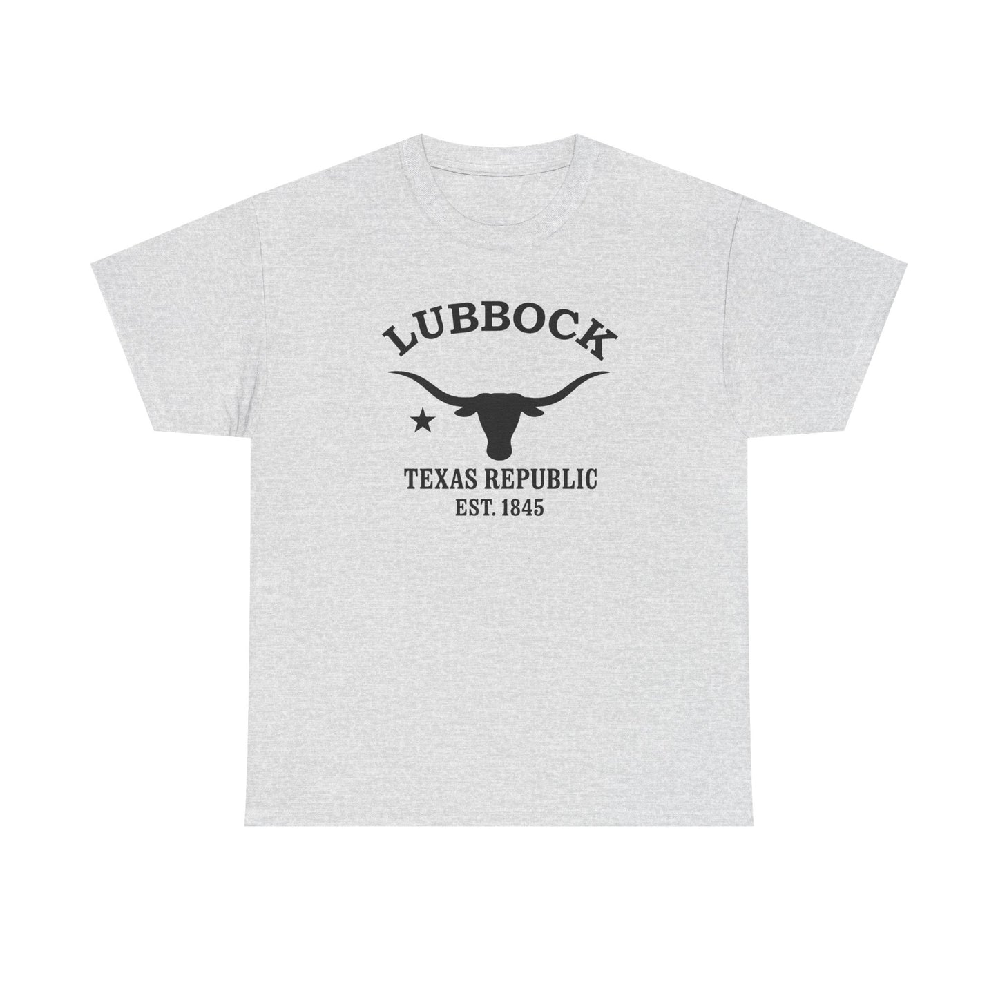 Lubbock Texas Vintage Retro Unisex Heavy Cotton Tee - Black Logo