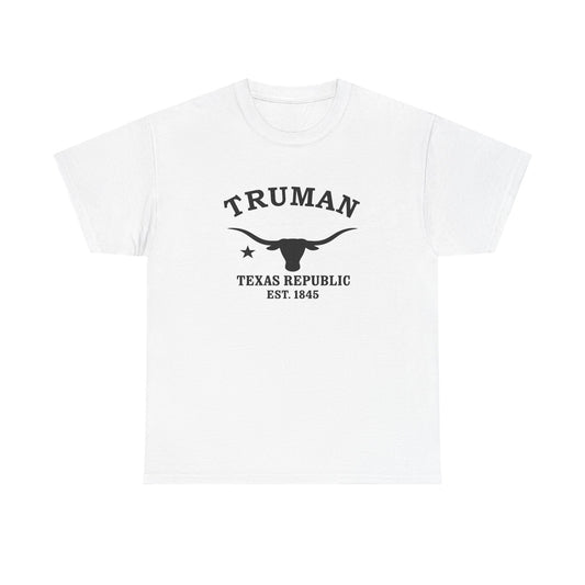 Truman Texas Vintage Retro Unisex Heavy Cotton Tee - Black Logo