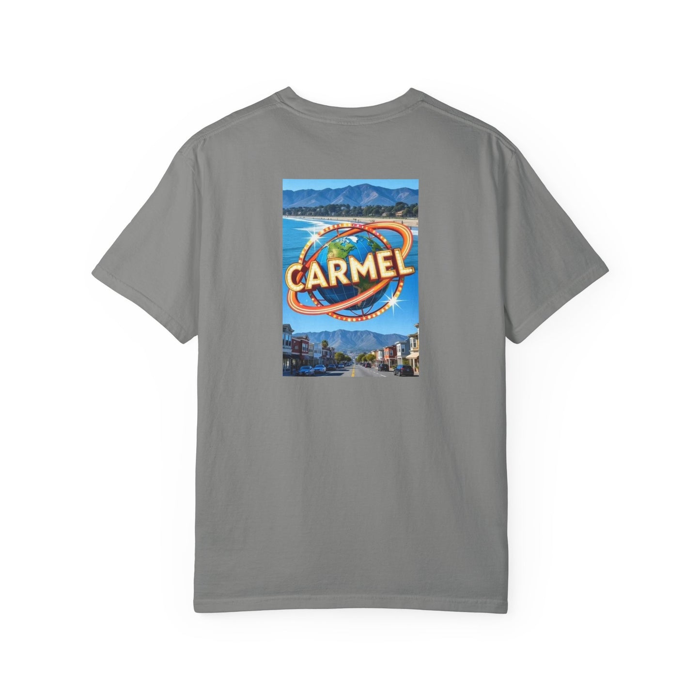 Carmel California Vintage Retro Back Printed Art Series Cotton Tee - Black Logo