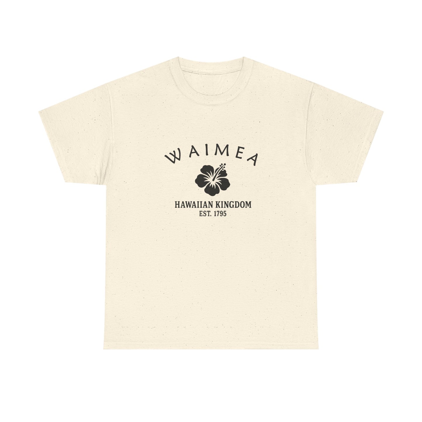 Waimea Hawaii Vintage Retro Unisex Heavy Cotton Tee - Black Logo