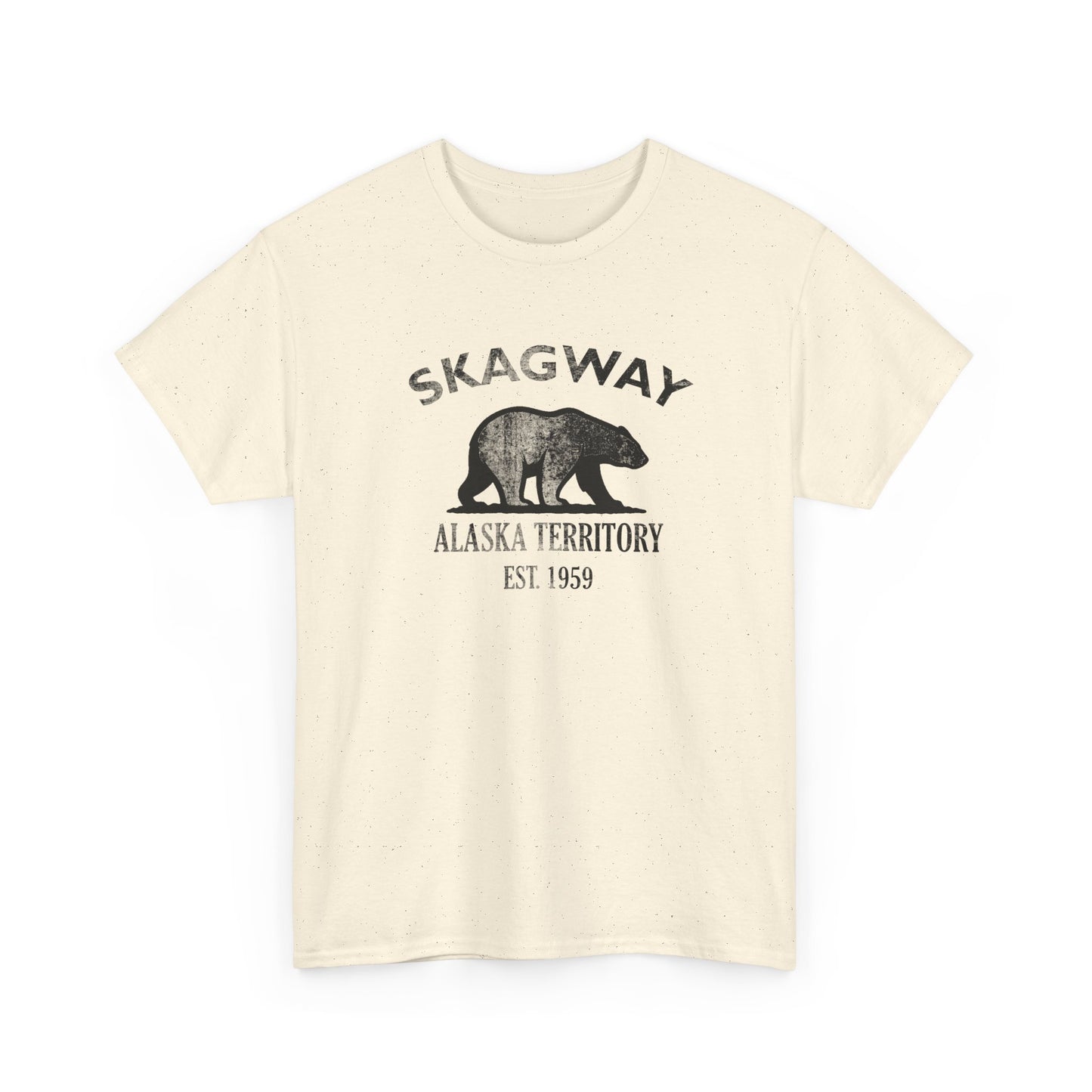 Skagway Alaska Vintage Retro Unisex Heavy Cotton Tee - Black Logo