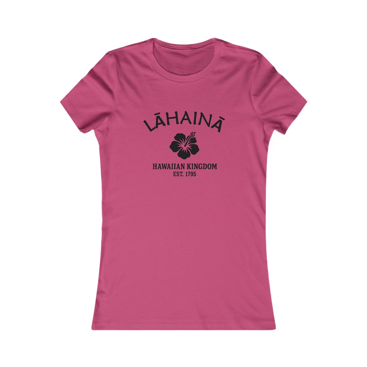 Lahaina Hawaii Vintage Retro Womens Fitted Ringspun Cotton Tee - Black Logo