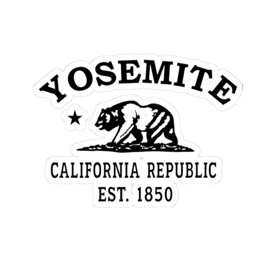 Yosemite California Vintage Retro Vinyl Sticker - Black Logo