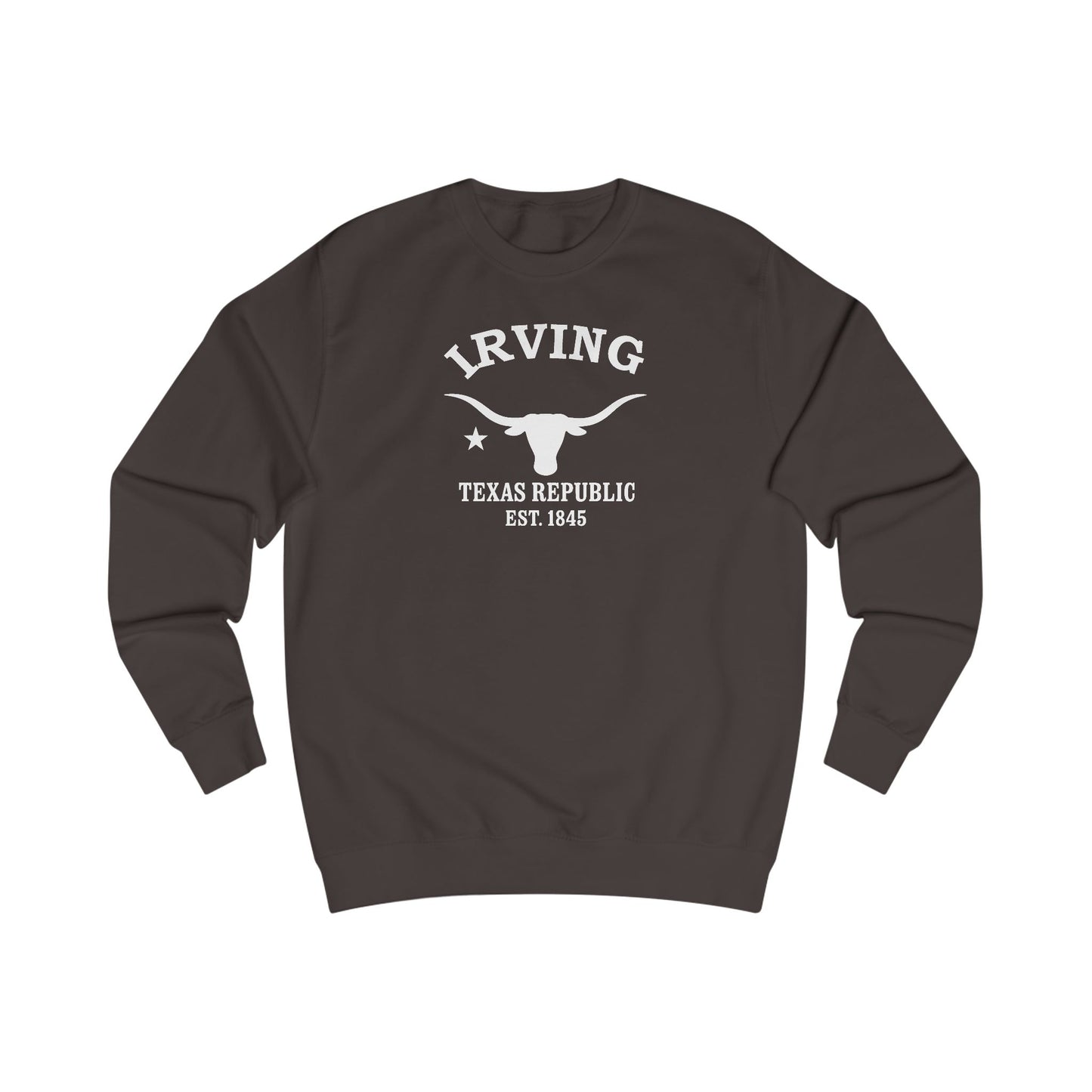Irving Texas Vintage Retro Premium Crewneck Sweatshirt - White Logo - Bottle Green