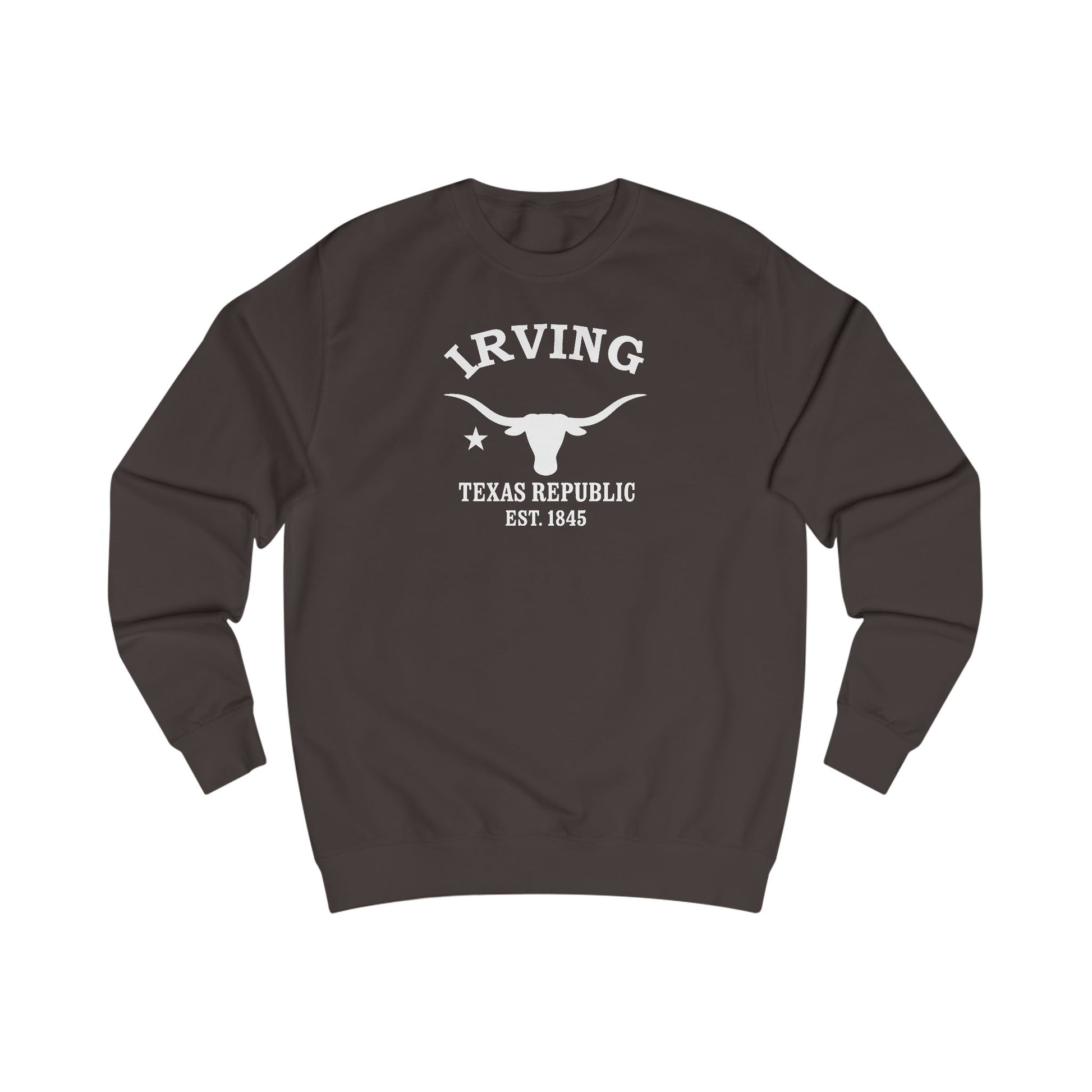 Irving Texas Vintage Retro Premium Crewneck Sweatshirt - White Logo - Bottle Green