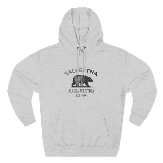 Talkeetna Alaska Vintage Retro Unisex Heavy Cotton Hoodie - Black Logo
