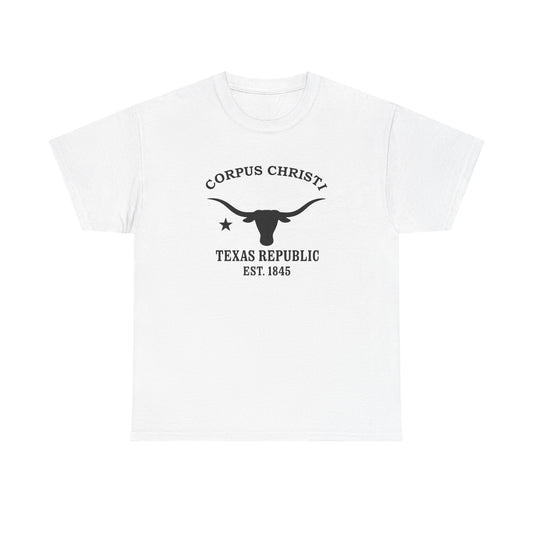 Corpus Christi Texas Vintage Retro Unisex Heavy Cotton Tee - Black Logo