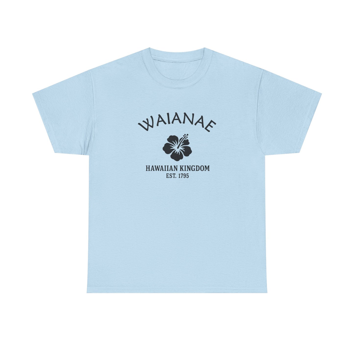 Waianae Hawaii Vintage Retro Unisex Heavy Cotton Tee - Black Logo