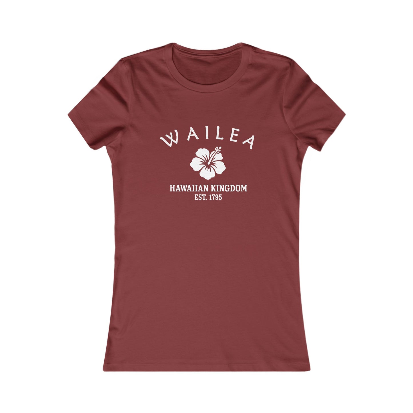 Wailea Hawaii Vintage Retro Womens Fitted Ringspun Cotton Tee - White Logo