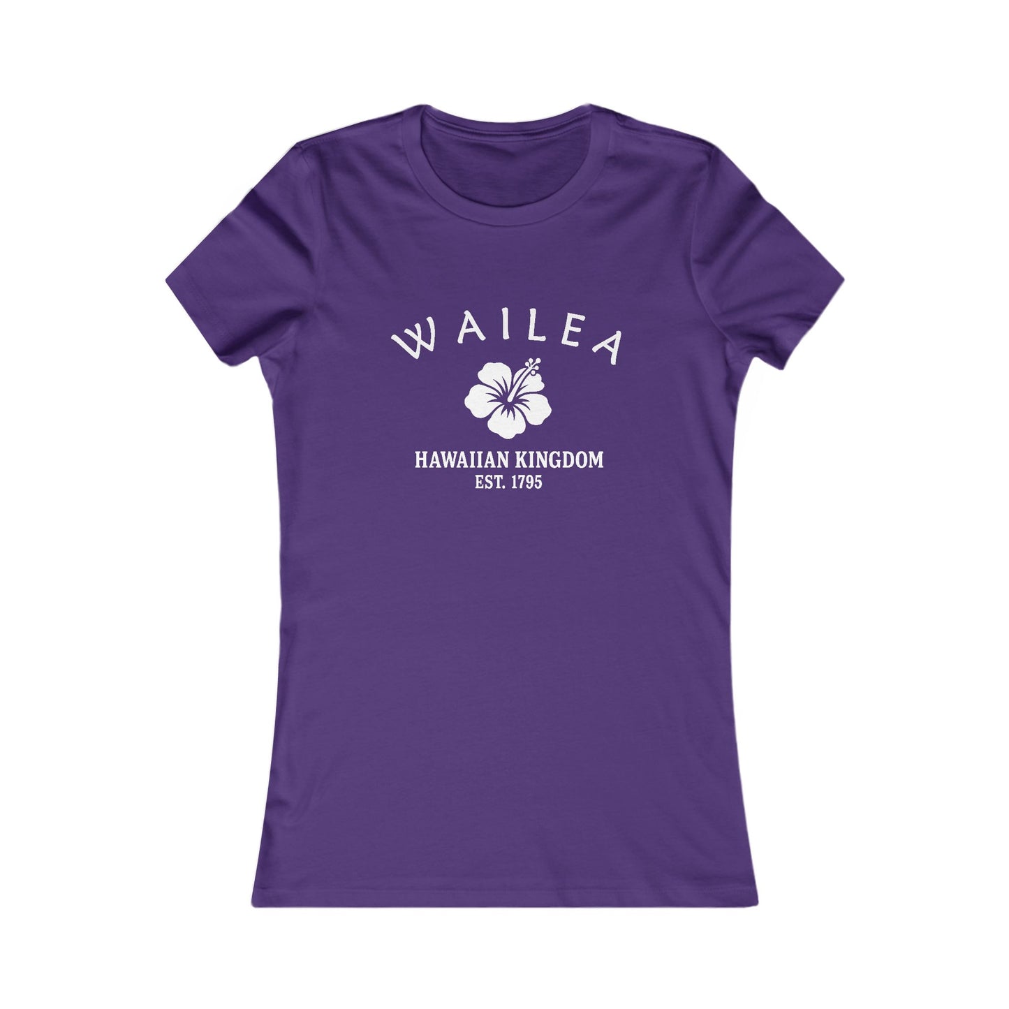 Wailea Hawaii Vintage Retro Womens Fitted Ringspun Cotton Tee - White Logo
