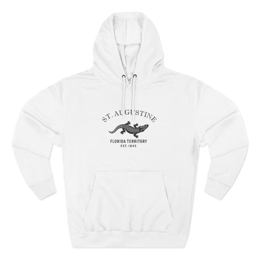 St Augustine Florida Vintage Retro Unisex Heavy Cotton Hoodie - Black Logo