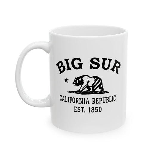 Big Sur California Vintage Retro Ceramic Mug - Black Logo