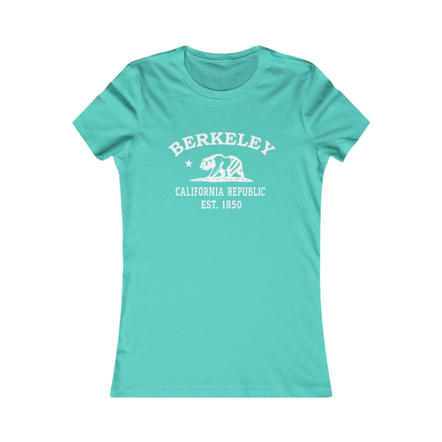 Berkeley California Vintage Retro Womens Fitted Ringspun Cotton Tee - White Logo