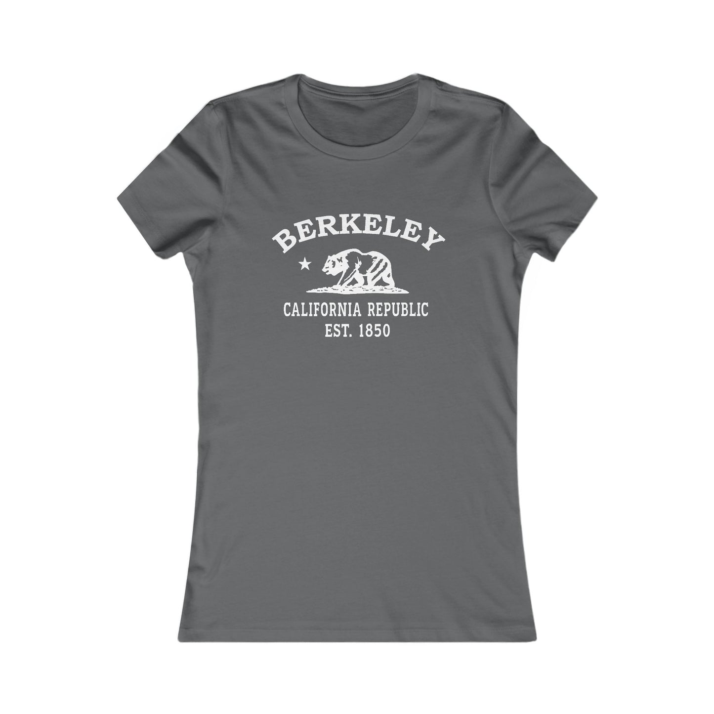 Berkeley California Vintage Retro Womens Fitted Ringspun Cotton Tee - White Logo
